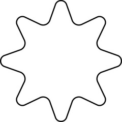 Poster - Illustration of wavy star shape vector graphic design element for decoration and design projects with clean lines and simple shape vector