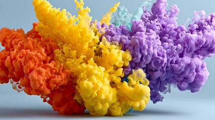 Poster - colorful cloud of smoke with a rainbow of colors. the colors are bright and vibrant, creating a sens