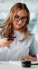 Poster - Invoice Document OCR. Nurse Taking Medical Bill Photo