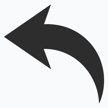 ngi1261 NewGraphicIcon ngi - left arrow icon . backward - turn page / page curl - design element . isolated on white background - single - black simple xxl g10538 