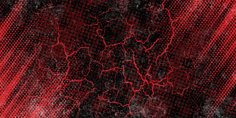 Aufkleber - Halftone dots red and blue color pattern gradient grunge texture background. Dot pop art comic sport style vector illustration
