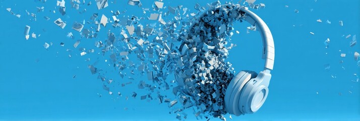Aufkleber - Broken Headset Illustrates the Impact of Information Overload in a Digital World