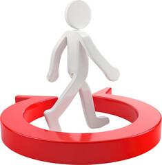 Poster - A figure walks in a circular path.