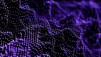 Poster - purple dots on black background
