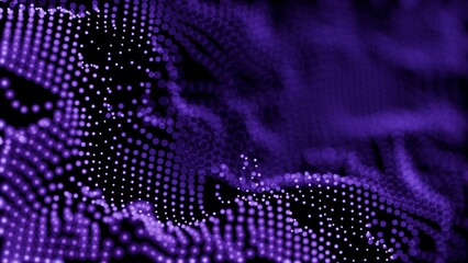 Poster - purple dots on black background