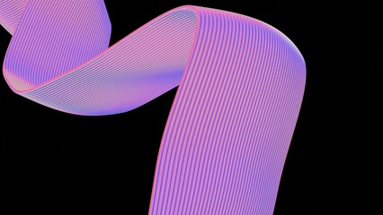 Poster - a pink and blue striped pattern on a black background