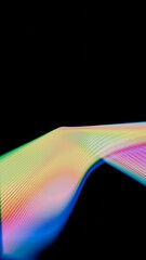 Poster - a colorful wave of light on a black background