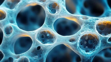 Poster - Intricate network of microscopic cells showcasing their unique structure and connectivity in vivid detail