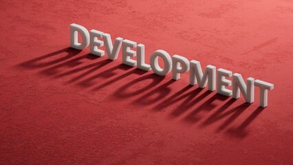 Poster - development.3D illustration of shadow of 3d charcaters.close up of shadow of 3d charcaters,3D rendering on red background.