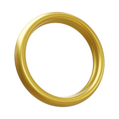 Leinwandbilder - A shiny golden ring isolated against a black background with a smooth and reflective surface texture