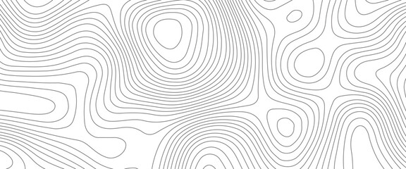 Wall Mural - Abstract topographic contour map and geographic mountain relief background design .topography contour map white wave paper and curve black color lines vector background .