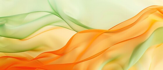 Wall Mural - Orange and green wavy shapes, background gradient, smooth wavy shape high resolution overlay.