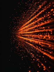 Poster - Vivid Abstract Starburst Effect Radiating From a Corner, Creating Dynamic Streaks of Orange Light Against a Dark Backdrop
