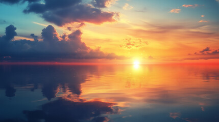 Wall Mural - sunset on the sea waves. tropical beach.