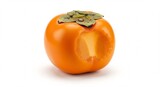 甘く熟れた柿の実 白背景で輝く (Amaku jukureta kaki no mi shiro haikei de kagayaku) Translation: Sweet ripe persimmon fruit, shining against a white background.. AI Generated
