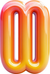 Poster - Vibrant, three-dimensional number two.