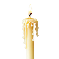 Aufkleber - lit candle with melting wax dripping down its side creates warm and inviting atmosphere. soft glow of flame adds sense of tranquility and comfort to any setting