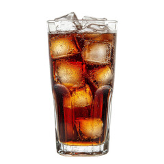 Aufkleber - Refreshing glass of with ice cubes, perfect for hot days. Enjoy fizzy drink that brings burst of flavor and satisfaction