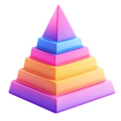 Poster - colorful pyramid shape with gradient design, featuring layers in pink, blue, and orange hues, creating modern and vibrant look
