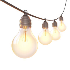 Poster - Bright and warm string lights illuminate cozy atmosphere, perfect for gatherings or celebrations. These decorative bulbs add charm and elegance to any setting