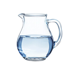 Poster - clear glass pitcher filled with water, showcasing its elegant design and transparency. Perfect for serving beverages in stylish manner
