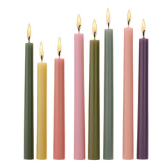 Poster - Colorful candles in various heights and shades, creating warm and inviting atmosphere. Perfect for home decor, celebrations, or relaxation