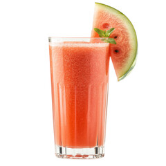 Aufkleber - Refreshing watermelon juice served in tall glass, garnished with slice of watermelon and mint. Perfect for summer hydration and enjoyment