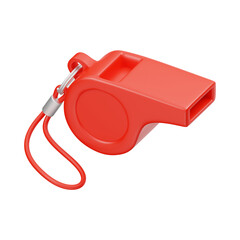 Leinwandbilder - A clear image showcasing a vibrant red whistle with a lanyard on a black background in high definition