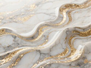 Elegant Marble Surface with Gold Veins