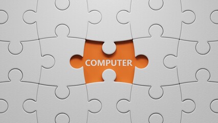 computer. spelling.Flat lay view from above on  buttons
