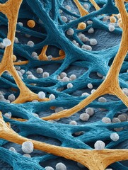 Aufkleber - Intricate Clay Network of Nerves Illustrating the Blend of Nature and Science on a Microscopic Scale