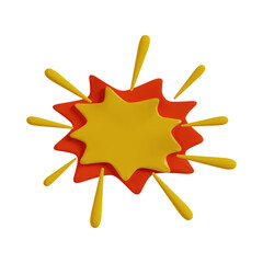 Leinwandbilder - A yellow starburst shape with orange edges and yellow rays on a black background illustration