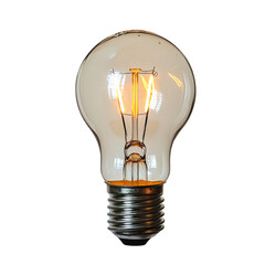 Poster - glowing light bulb with vintage design, showcasing its filament and glass structure, illuminating warm ambiance. Perfect for home decor or lighting solutions