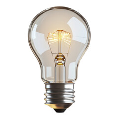 Poster - vintage light bulb with glowing filament, showcasing its elegant design and warm illumination. This captures essence of classic lighting, perfect for home decor