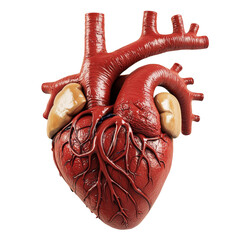 Poster - detailed 3D illustration of human heart, showcasing arteries and veins, emphasizing its anatomical structure and function. This represents vital organ responsible for circulation
