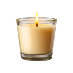 Aufkleber - lit candle in glass holder emits warm glow, creating cozy atmosphere perfect for relaxation and ambiance