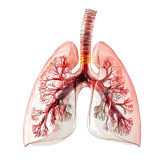 Poster - Anatomical illustration of human lungs showing detailed structure and blood vessels, emphasizing respiratory function and health