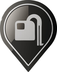 Poster - Black and white gas station locator map pointer icon design