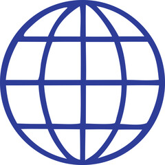 Poster - A simple blue globe icon representing global connectivity and international reach