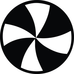 Poster - Abstract circular design with swirling black and white segments