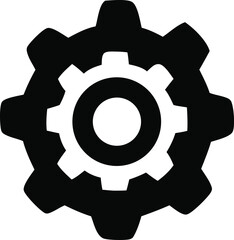 Poster - Black and white gear icon illustration a detailed representation of a cogwheel