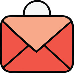 Poster - A simple cartoon illustration of a red envelope with a handle