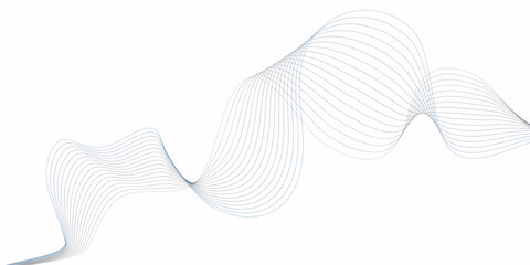 Poster - Abstract wavy lines pattern on a white background, creating a flowing and dynamic visual effect design.