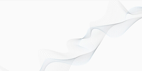 Poster - Abstract wavy lines pattern on a white background, creating a flowing and dynamic visual effect design.