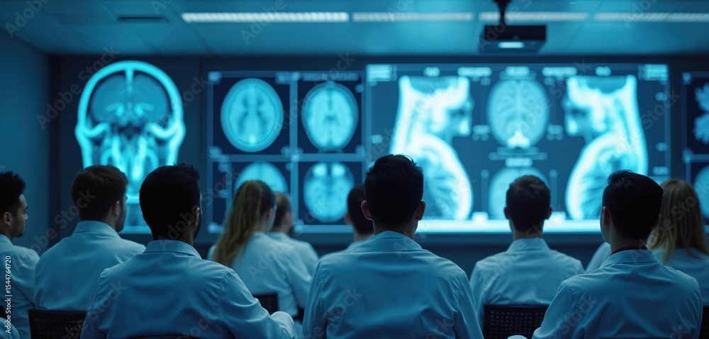 Medical students attend radiology lecture focused brain imaging in ...
