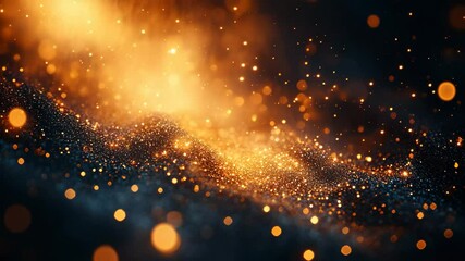Poster - A mesmerizing swirl of radiant particles glimmers and flows across a dark landscape, creating an enchanting atmosphere that draws viewers into a world of light and wonder.