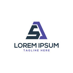 Fototapete - letter mark AS logo design modern concept monogram triangle shape 