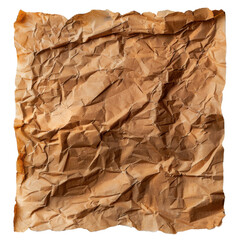 Poster - Crumpled brown paper texture with rustic appearance, ideal for backgrounds or artistic projects. aged look adds character and depth