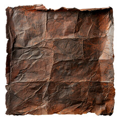 Poster - Wrinkled, textured, brown paper with rustic appearance, showcasing deep creases and weathered look, perfect for backgrounds or artistic projects