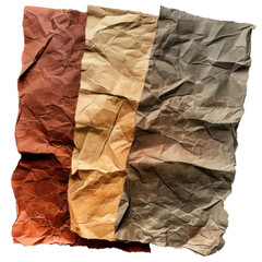 Poster - Crumpled paper textures earthy tones create visually appealing backdrop, perfect for design projects. warm colors evoke sense of creativity